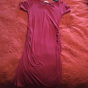 Maroon maternity dress